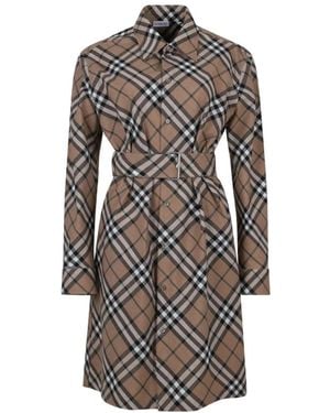 Burberry Shirt Dresses - Marrón