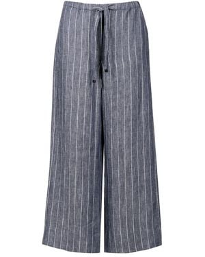 Max Mara Broeken ,Blauw ,Linnen Wijde Broek - Grijs