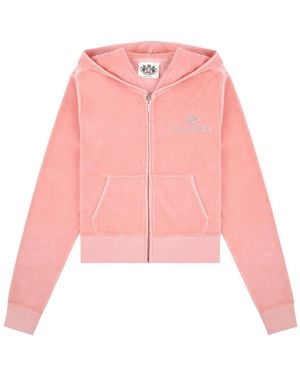 Juicy Couture Juicy Script Velour Zip Hoodie - Roze