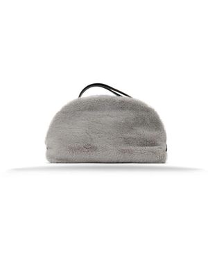 Borbonese Lederhandtasche Mit Reißverschluss - Grau
