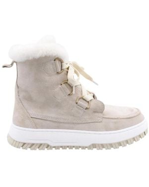 Babouche Lace-Up Boots - Grey