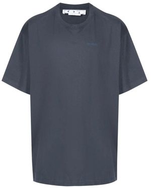 Off-White c/o Virgil Abloh Diagonals Grafik-Print T-Shirt - Blau