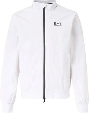EA7 Hoodies & Sweatvesten ,Wit ,Polyester Bomber Jacket