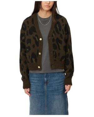 Carhartt Camo Leo Jacquard Cardigan Tamarind - Schwarz