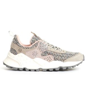 Flower Mountain Sneakers grigio e rosa - Multicolore