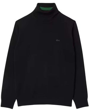 Lacoste Merino-Woll-Rollkragenpullover - Schwarz