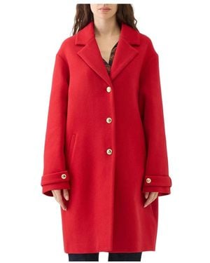 Just Cavalli Single-Breasted Coats - Red