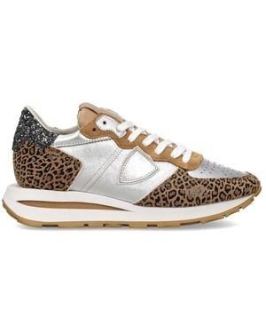 Philippe Model Schoenen ,Veelkleurig ,Leer Tropez Haute Running - Metallic