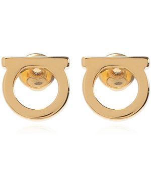 Ferragamo Orecchini con logo - Marrone