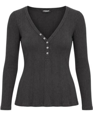Dondup Long Sleeve T-Shirts - Black