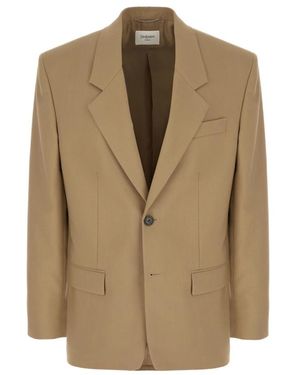 Saint Laurent Single-Breasted Jas - Naturel
