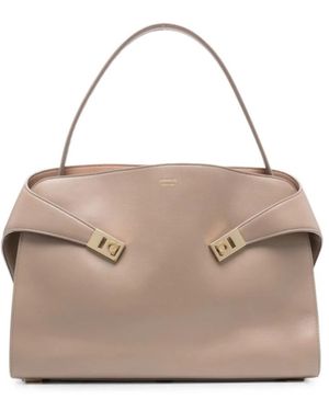 Ferragamo Gancini Foldover Tasche - Natur