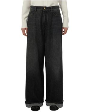 Max Mara Denim Umschlagjeans - Schwarz
