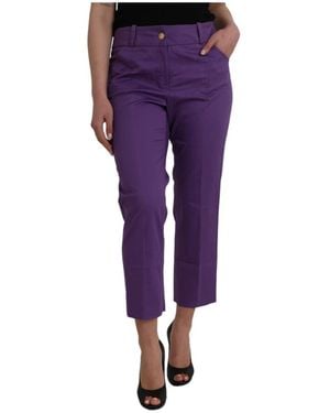 Bencivenga Lila baumwolle straight cropped hose