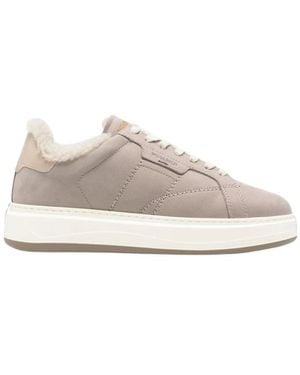 Woolrich Schoenen ,Grijs ,Leer Leren Sneakers - Naturel