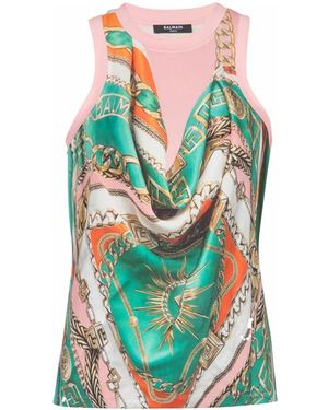 Balmain Sleeveless Tops - Verde