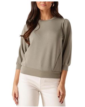 SELECTED Hoodies & Sweatvesten ,Groen ,3/4 Mouw Sweat Top - Bruin