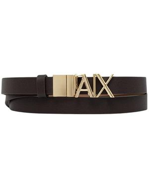 ARMANI EXCHANGE Minimalistischer Ledergürtel Mit Logo-Schnalle - Schwarz