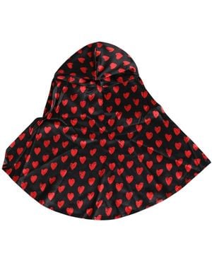 Dolce & Gabbana Accessoires ,Veelkleurig ,Polyester Zonnehoed Met Hartjesprint - Rood
