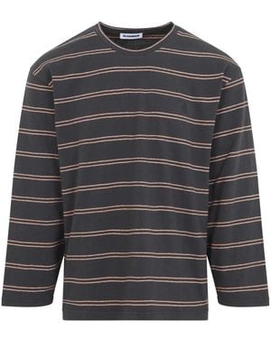 Jil Sander Gestreept T-Shirt - Grijs