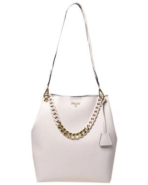 Pollini Tassen ,Leer Gehamerde Tote Bag Van Synthetisch Leer - Wit