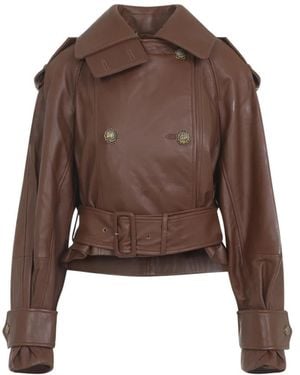 Zimmermann Hypnotiserende Leren Crop Trench - Bruin
