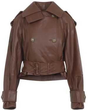 Zimmermann Hypnotiserende Leren Crop Trench - Bruin