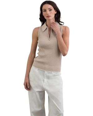 Moorer Sleeveless Tops - Brown