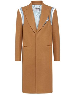 Philipp Plein Jassen ,Wol Wool Long Coat Gothic Plein - Bruin