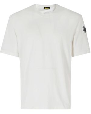 Blauer T-Shirts - Blanc