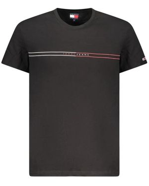 Tommy Hilfiger Klassisches Schwarzes Baumwoll-Crew-Neck T-Shirt