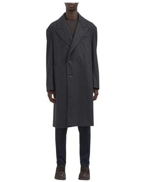 Paolo Pecora Double-Breasted Coats - Nero