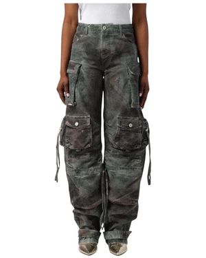 The Attico Grüne Cargo Hose Multipocket Relaxed Fit - Schwarz