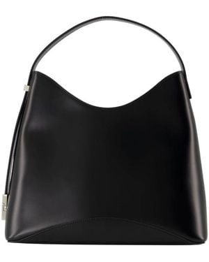 OSOI Schwarze Leder-Schultertasche