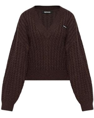 ROTATE BIRGER CHRISTENSEN V-Neck Knitwear - Brown