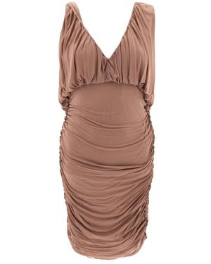 Saint Laurent Drapiertes Minikleid - Braun