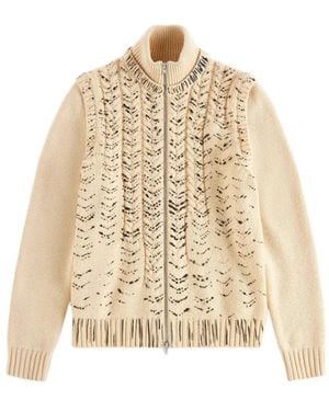 Maison Margiela Truien & Vesten ,Wol Cardigan Van Scheerwol - Naturel