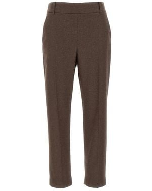 Eleventy Broeken ,Bruin ,Wol Capri-Broek
