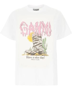 Ganni Tops ,Wit ,T-Shirts
