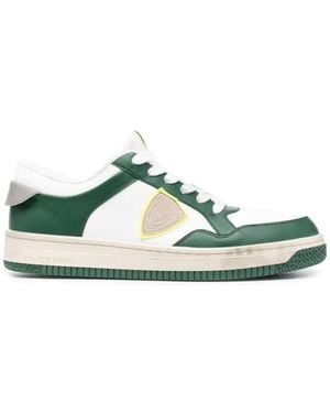 Philippe Model Schoenen ,Veelkleurig ,Leer Lyon Low Sneakers - Groen