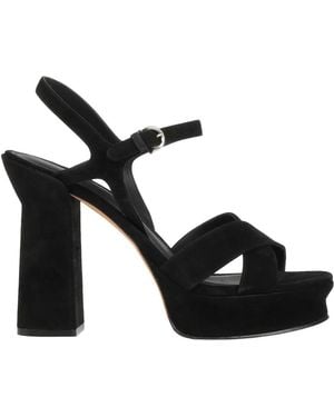 Ferragamo Sonya Suède Plateau Sandalen - Zwart