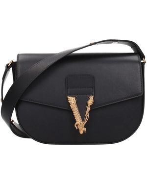 Versace Tassen ,Zwart ,Katoen Virtus Schoudertas