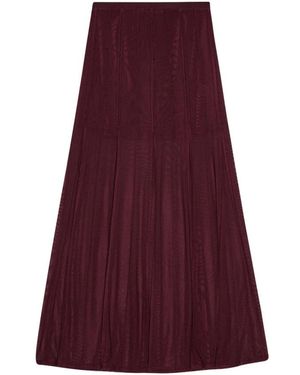 REMAIN Birger Christensen Rokken ,Bruin ,Polyester Elegante Mesh Geplooide Midi Rok - Paars