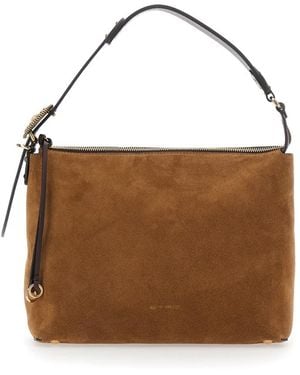 Etro Schultertasche Aus Leder Und Stoff - Braun