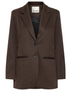 Ichi Ihkate Jacquard Oversize Blazer - Braun