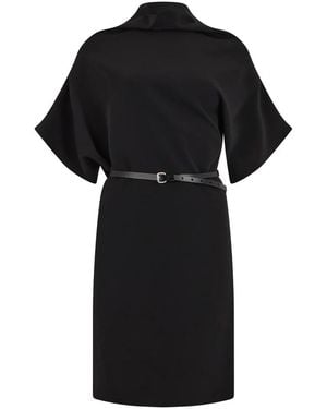 P.A.R.O.S.H. Midi-Kleid Mit Gürtel - Schwarz