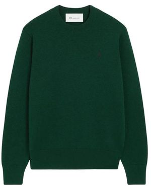 Ami Paris Round-Neck Knitwear - Green