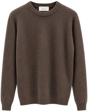 Roberto Collina Truien & Vesten ,Bruin ,Essential Luxury Trui Met Ronde Hals