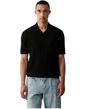 ARMANI EXCHANGE Geometric Pattern Knit Polo - Zwart