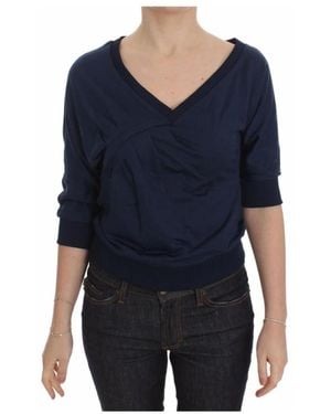 Exte Blauer logo-detail v-ausschnitt pullover